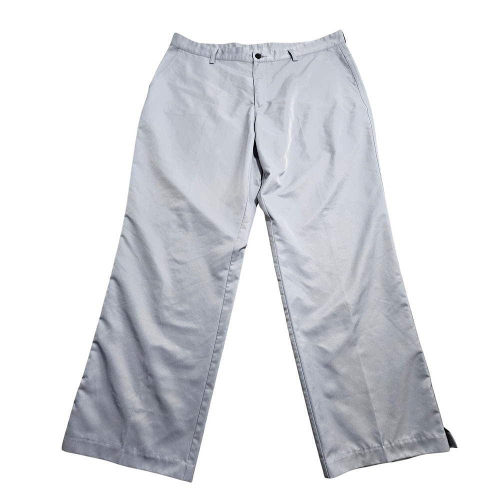 Adidas Golf Pants Mens 38x30 Gray Climalite Flat Front Straight Leg AE7002